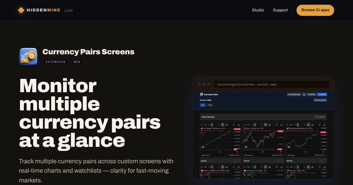 Currency Pairs Screens